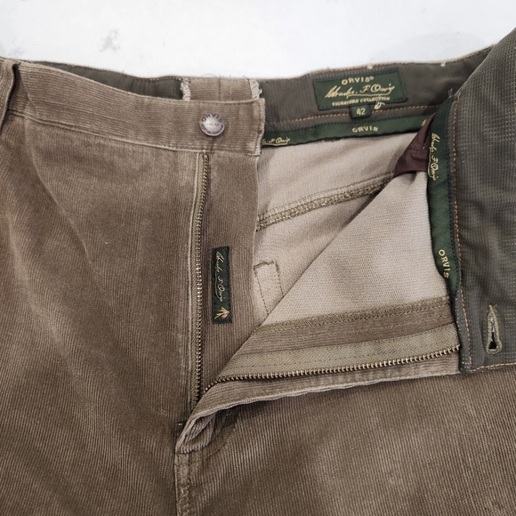 Vintage Orvis Pants Mens 42x31 (Fits 38x31) Brown Corduroy Signature Collection - Picture 5 of 13